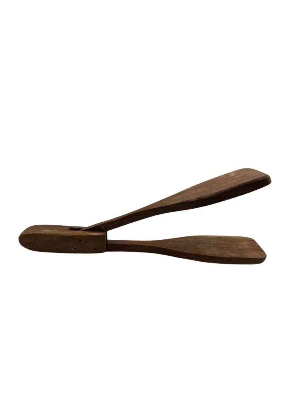 Vintage Wooden Salad Tongs Hinged Wood Serving Utensil For Kitchen Or Dining Use